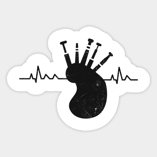 Bagpipes Pulse Scotland Heartbeat Sticker by Foxxy Merch